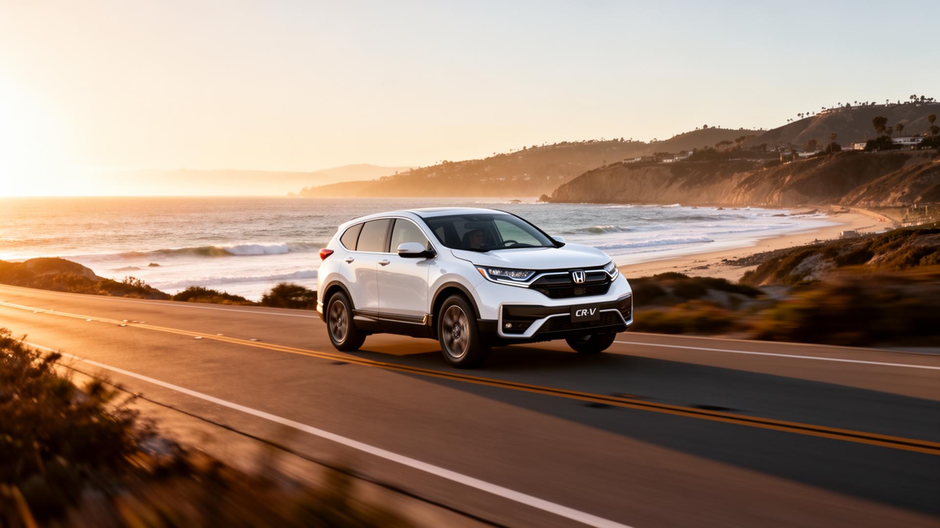 Honda CR-V on a South Orange County coastal road